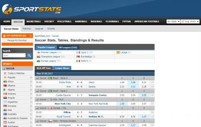 Главная страница sportstats.com
