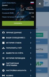 Настройки пользователя на 1 икс бет